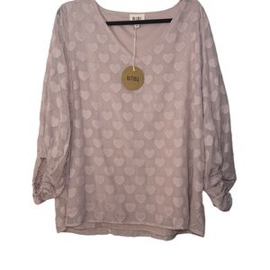 BIBI Women's Pink Heart Top
